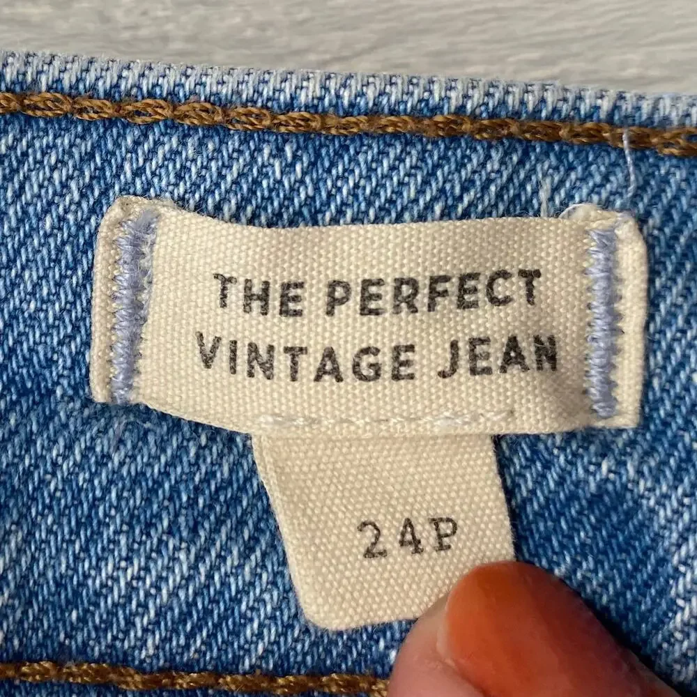 Madewell The Perfect Vintage Jeans Light Wash Blue Denim 24 Petite 24P